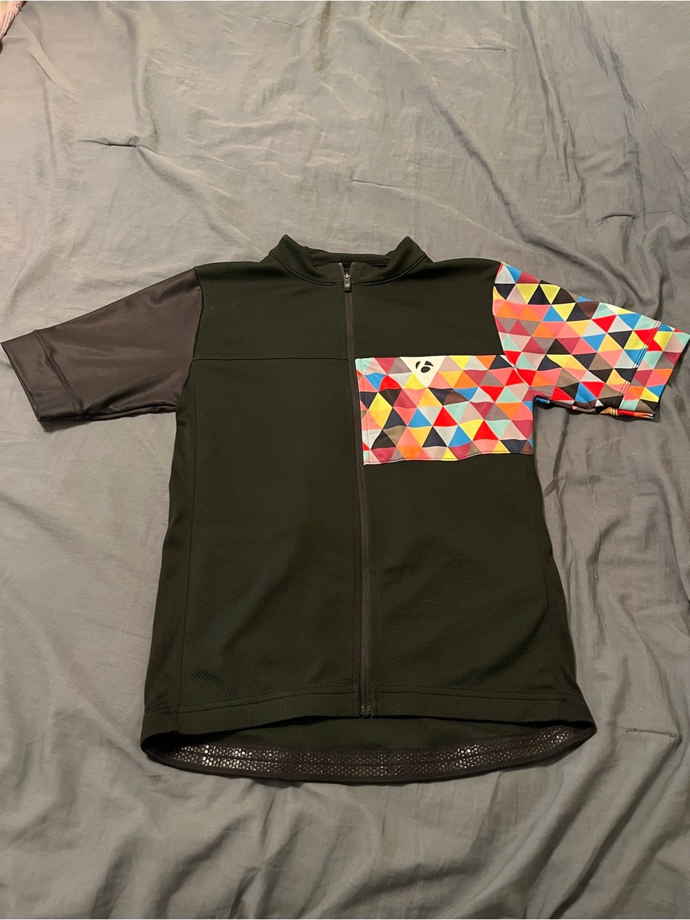 Bontrager Men’s Cycling Jersey Black/Multicolor Geometric Full Zip Small